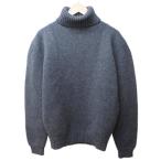 プラダ PRADA 美品 2022 シェットランドウール ニット セーター タートルネック 三角ロゴ パッチ 46 約M 灰 グレー ■MNK3 1203 メンズ