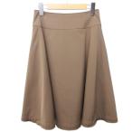 フォクシーニューヨーク FOXEY NEW YORK フレアスカート ストレッチ ひざ丈 40 約M 茶 ブラウン 23142 ■MNK3 1204 レディース