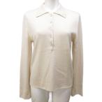 シャネル CHANEL 98A P11427 カシミヤ シルク ニットポロシャツ カットソー シェルボタン 国内正規 長袖 38 約M ベージュ ■MNK3