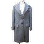 ショッピングMIUMIU 未使用品 ミュウミュウ miumiu 23AW タグ付 シングルブレステッド チェスターコート ウールカシミヤ バックエンボスロゴ ロング 42 約M