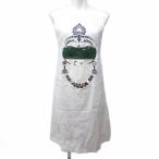 ショッピングMIUMIU ミュウミュウ miumiu 05SS Archive ワンピース プリント パッチ ビジュー デザイン ノースリーブ ひざ丈 38 約S 白 ホワイト