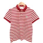  Lacoste LACOSTE прекрасный товар рубашка-поло окантовка короткий рукав M белый белый красный красный /YJ #YHS9 мужской 