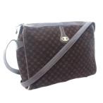 ショッピングセリーヌ セリーヌ CELINE ヴィンテージ マカダム柄 スエード ショルダーバッグ ダークブラウン 茶系