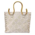 サマンサタバサ Samantha Thavasa トートバッグ ハンドバッグ ロゴ柄 ラメ グリッター チェック調 ベージュ 系 1209 レディース