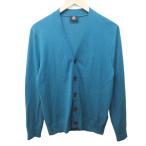 pi-es Paul Smith PS Paul Smith кардиган вязаный шерсть Logo вышивка V шея M синий зеленый серия 1222 мужской 