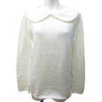 ショッピングギャルソン コムデギャルソン COMME des GARCONS AD2022 ピーターパンカラー チュニックニット セーター 丸襟 長袖 S 白 ホワイト IBO83