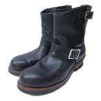 ショッピングタグ レッドウィング REDWING 2976 エンジニアブーツ 刺繍羽タグ レザー USA製 8 1/2 D 約26.5cm 黒 ブラック STK 1221 メンズ