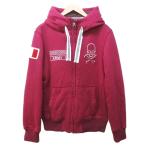 ハイドロゲン HYDROGEN パーカー フーディー ロゴ スカル 刺繍 ジャケット 裏ボア ジップアップ 厚手 XL ボルドー系 1222 メンズ