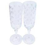 未使用品 ティファニー TIFFANY &amp; CO. フローレット シャンパングラス ペア 2点セット クリスタルガラス 0310 その他