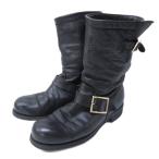 ジミーチュウ JIMMY CHOO エンジニアブーツ ショートブーツ レザー ストラップ ロゴプレート 37 1/2 約24.5cm 黒 ブラック IBO87 0111 レデ