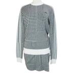  Adidas Golf одежда мульти- проверка образец Jaguar do длинный рукав вырез лодочкой свитер вязаный мини-юбка выставить Logo .? S