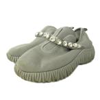 ショッピングMIUMIU ミュウミュウ miumiu 21AW ストレッチニットスニーカー シューズ スリッポン ビジュー 37 24.0cm グレー 0126 IBO87