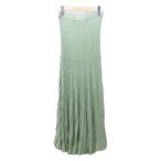ユナイテッドアローズ UNITED ARROWS 美品 21SS ニット プリーツスカート ラメ グリッター ロング 38 緑 グリーン 系 1524-136-4909 0131