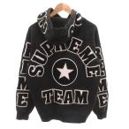 �V���v���[�� SUPREME 22SS team chenille hooded sweatshirt �p�[�J�[ �t�[�f�B �v���I�[�o�[ ���S �h�J ���� S �� �u���b�N /FF IBO103