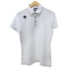  Descente DESCENTE Golf одежда рубашка-поло окантовка короткий рукав Logo вышивка белый белый M мужской 