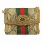 【中古】グッチ GUCCI GG キャンバス レザー シェリーライン 8連 キーケース ブラウン オールド ヴィンテージ メンズ レディース●11 【ベクトル 古着】