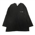 22ss コムデギャルソンシャツ COMME des GARCONS SHIRT ビッグシルエット ロゴ プリント Tシャツ ロング 長袖 L 黒 ブラック メンズ