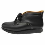 美品 エルメス HERMES レザー チャッカ ブーツ スニーカー クイック ミドル ハイカット シューズ 革靴 40.5 （26cm） 黒 メンズ