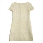 ショッピングシャネル 00C シャネル CHANEL IDENTIFICATION ツイード ワンピース ドレス カットソー スパンコール ヴィンテージ 36 白 ホワイト レディース※