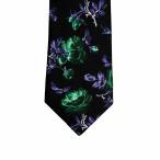 未使用品 22aw ディオール DIOR ディオール ジャルダン ナロータイ ネクタイ ローズ 花柄 薔薇 総柄 スーツ 黒 ブラック 青 緑 ■12