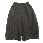 美品 コムデギャルソン COMME des GARCONS ポリ縮絨 バルーン ワイド パンツ イージー 製品染め クロップド XS 黒 ブラック レディース