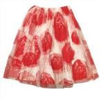美品 15ss コムデギャルソン COMME des GARCONS 薔薇と血 チュール フレア ロング スカート ギャザー レイヤード XS 赤 レッド レディース