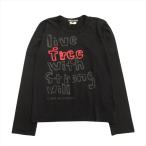 美品 11aw コムデギャルソン COMME des GARCONS live free with Strong will ウール ロング Tシャツ ニット XS ブラック レディース