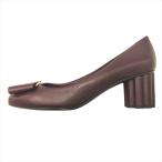 未使用品 サルヴァトーレフェラガモ Ferragamo カプア CAPUA ヴァラリボン パンプス フワラーヒール 8D 25cm バーガンディ レディース