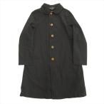 15aw コムコム コムデギャルソン COMME des GARCONS ポリ縮絨 ラウンドカラー コート ジャケット  製品染め XS ブラック レディース◆７