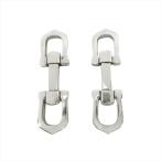 カルティエ Cartier ロング C シェイプ デコール カフリンクス カフス ボタン フォーマル アクセサリー 16.6g SV925 シルバー メンズ◆７