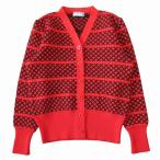 美品 イヴサンローラン vintage YVES SAINT LAURENT ウール ニット カーディガン Vネック 格子柄 ボーダー ヴィンテージ サイズM ◆7