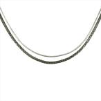 ショッピングジョージジェンセン 新品仕上げ済 新同 極美品 ジョージジェンセン 2連 チェーン ロングネックレス 60cm SV925 シルバー ガンメタリック レディース メンズ◆９