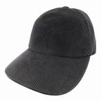 ショッピングエルメス 美品 エルメス HERMES コーデュロイ キャップ 帽子 Hロゴ 刺? セリエ ロゴボタン アーカイブ サイズ59cm チャコールグレー ◇12