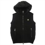 ショッピングmoncler モンクレール MONCLER MAGLIONE TRICOT GILET ダウン ベスト ノースリーブ ジャケット フード パーカー ロゴ ニット 切替 S 黒 ブラック