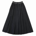 ショッピングMIUMIU 極美品 ミュウミュウ miumiu ウエストロゴバンド イージー プリーツ ロング スカート サイドジップ MG1937 サイズ38 黒 ブラック ◆11