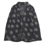 ワイズ Y's ヨウジヤマモト YOHJI YAMAMOTO ウール 縮絨 テーラード ジャケット ブレザー ドット ニット 2 ネイビー グレー レディース◆１