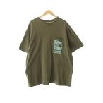 シュプリーム SUPREME ×THE NORTH FACE ノースフェイス 23SS Printed Pocket Tee ロゴ プリンテッド ポケット 半袖 Tシャツ L カーキ ☆AA