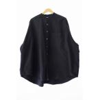 グラフペーパー Graphpaper 21AW Oxford Oversized Band Collar Shirt オックスフォード オーバーサイズ バンドカラー 長袖シャツ F 紺 ネ