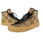 グッチ GUCCI マキシ GG 総柄 ロゴ ハイカット スニーカー 703034 5 ブラウン ベージュ ブランド古着ベクトル 中古☆AA★▲■250323 レディ