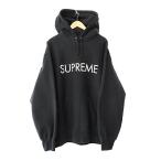 シュプリーム SUPREME 22AW Capital Hooded Sweatshirt Black キャピタル ロゴ 刺繍 フーデッド スウェット プルオーバー パーカー L 黒 ブ