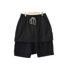  Rick Owens Rick Owens DRKSHDW темный Shadow 17AW LAYERED KILT PODS Layered стеганый poz обезьяна L шорты DU17F238
