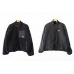 ショッピングstussy ステューシー STUSSY SHERPA REVERSIBLE JACKET フリース リバーシブル ジャケット L 黒 ブラック ブランド古着ベクトル ☆AA★ 250623