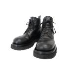 ボッテガヴェネタ BOTTEGA VENETA LUG LACE UP ANKLE BOOT ラグ レースアップ レザー アンクル ブーツ 730224 42 黒 ブラック☆AA★▲■250