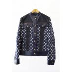 ルイヴィトン LOUIS VUITTON モノグラム レザー切替 デニム ジャケット RW241WW LO3 FQJA14 34 紺 ネイビー ブランド古着ベクトル ☆AA★ 2