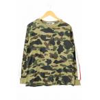 ショッピングlte アベイシングエイプ A BATHING APE サイドライン カモフラ ロングスリーブ Tシャツ ロンT 長袖 001LTE801011X S 緑 グリーン ブランド古着