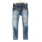ショッピングディースクエアード ディースクエアード DSQUARED2 23SS SUPER TWINKY JEAN スーパートゥインキー ジーン ダメージ加工 スキニー デニム パンツ 44 青 ブルー●