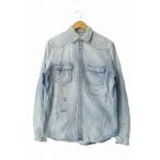 ショッピングロンハーマン 未使用品 ロンハーマン Ron Herman 17SS ペイント デニム ウエスタン 長袖 シャツ EDRH-17SS-003 M 青 ブルー ブランド古着ベクトル 中古●