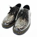 ドクターマーチン DR.MARTENS 1461 INFERNO SILVER ラブオフ加工 3ホール シューズ 41765020 UK7 黒 ブラック ブランド古着ベクトル ●▲■