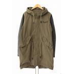 ショッピングused ディーゼル DIESEL M-51型 USED加工 袖レザー モッズコート M カーキ ブランド古着ベクトル 中古●251211 メンズ