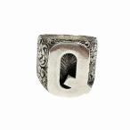 グッチ GUCCI アルファベット イニシャル Q アラベスク リング 指輪 925 L シルバー ブランド古着ベクトル 中古▲251223 メンズ